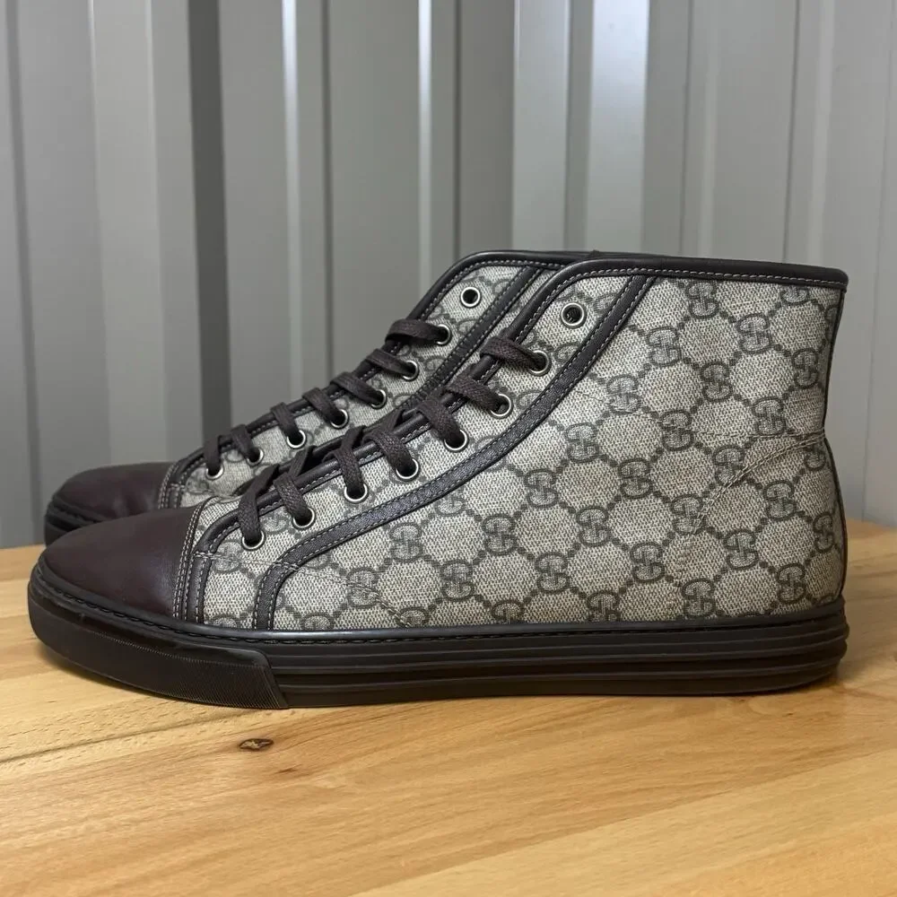 Gucci GG Supreme Monogram High Top Men's UK 10~US 11 295383 - Missing Insoles